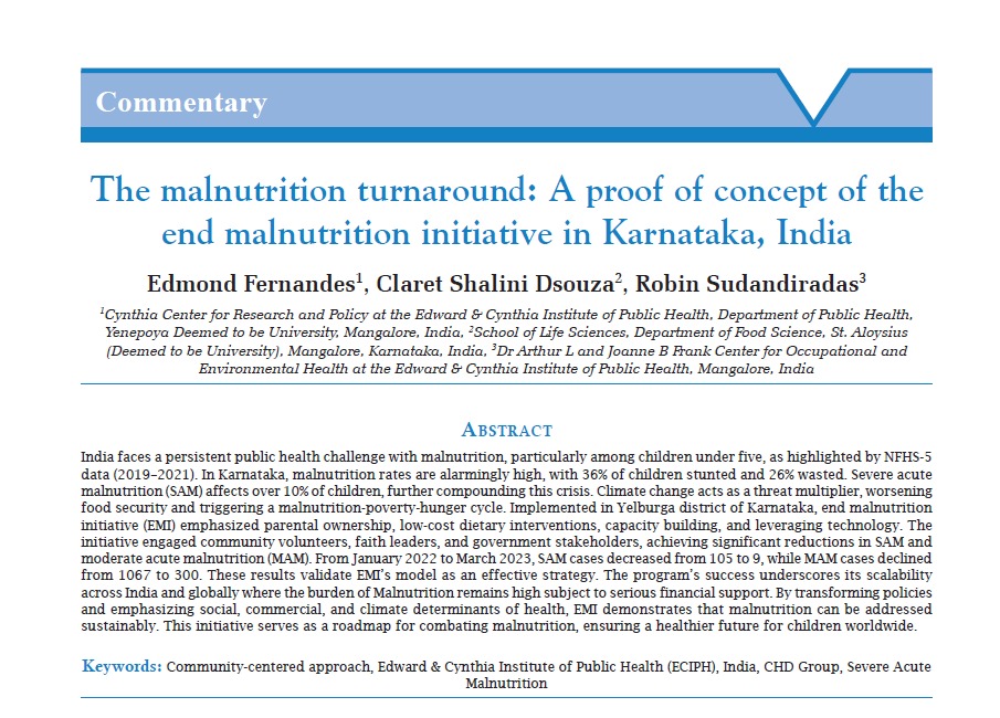 The malnutrition turnaround: A proof of concept of the end malnutrition initiative in Karnataka, India